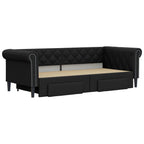 vidaXL Tagesbett Ausziehbar mit Schubladen Schwarz 90x200cm Kunstleder