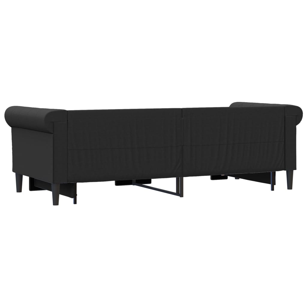 vidaXL Tagesbett Ausziehbar mit Schubladen Schwarz 90x200cm Kunstleder