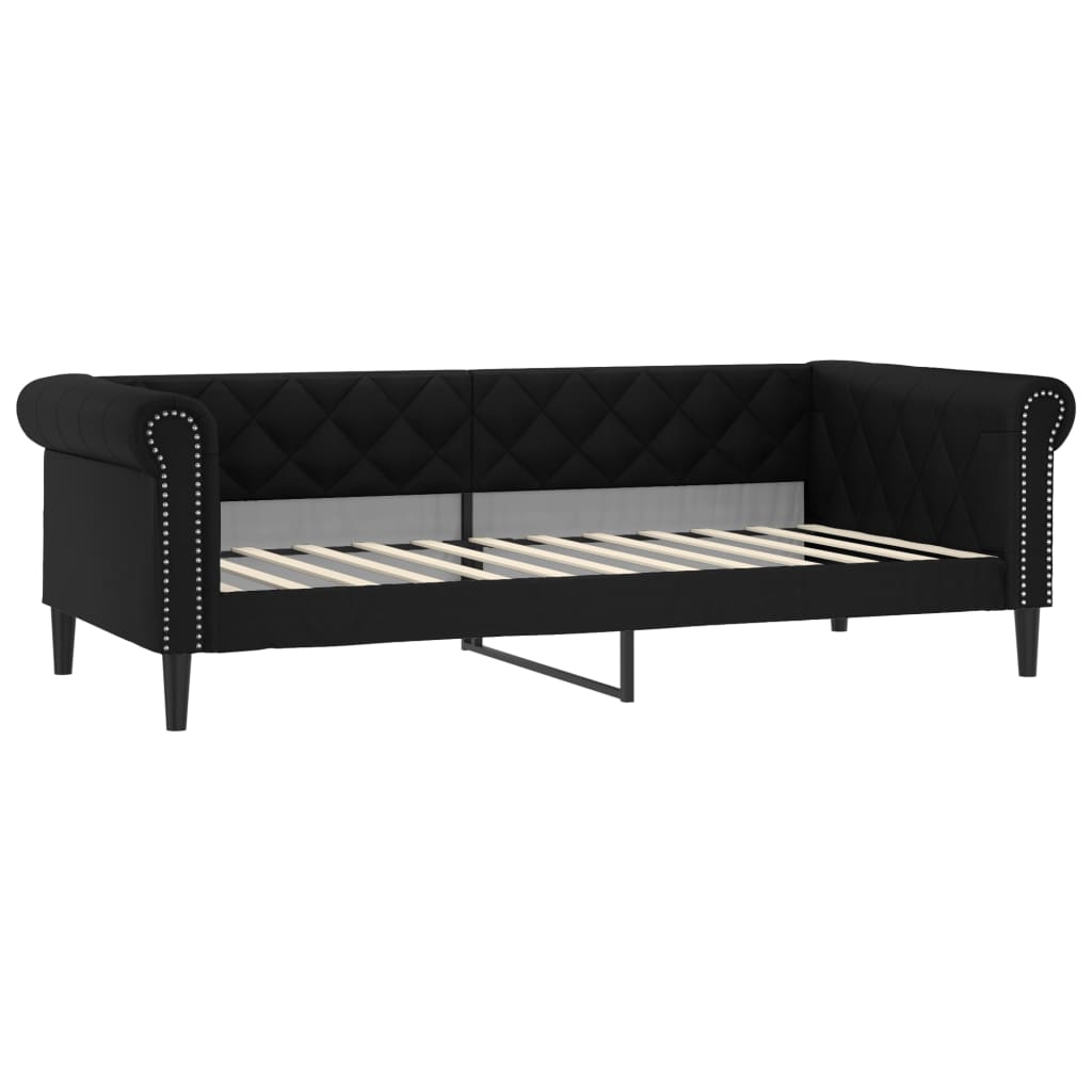 vidaXL Tagesbett Ausziehbar mit Schubladen Schwarz 90x200cm Kunstleder