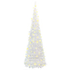 vidaXL Pop-Up-Weihnachtsbaum Künstlich 200 LEDs Weiß 210 cm