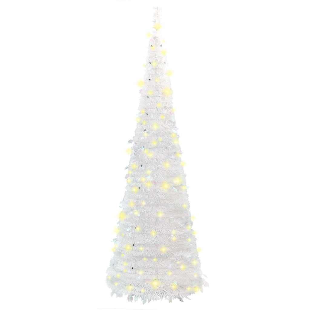 vidaXL Pop-Up-Weihnachtsbaum Künstlich 200 LEDs Weiß 210 cm