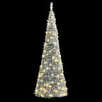vidaXL Pop-Up-Weihnachtsbaum Künstlich Beschneit 100 LEDs 150 cm