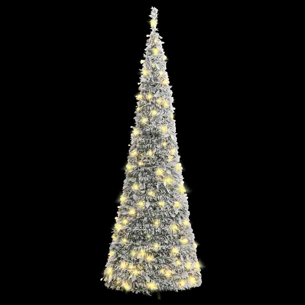 vidaXL Pop-Up-Weihnachtsbaum Künstlich Beschneit 100 LEDs 150 cm