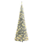vidaXL Pop-Up-Weihnachtsbaum Künstlich Beschneit 100 LEDs 150 cm