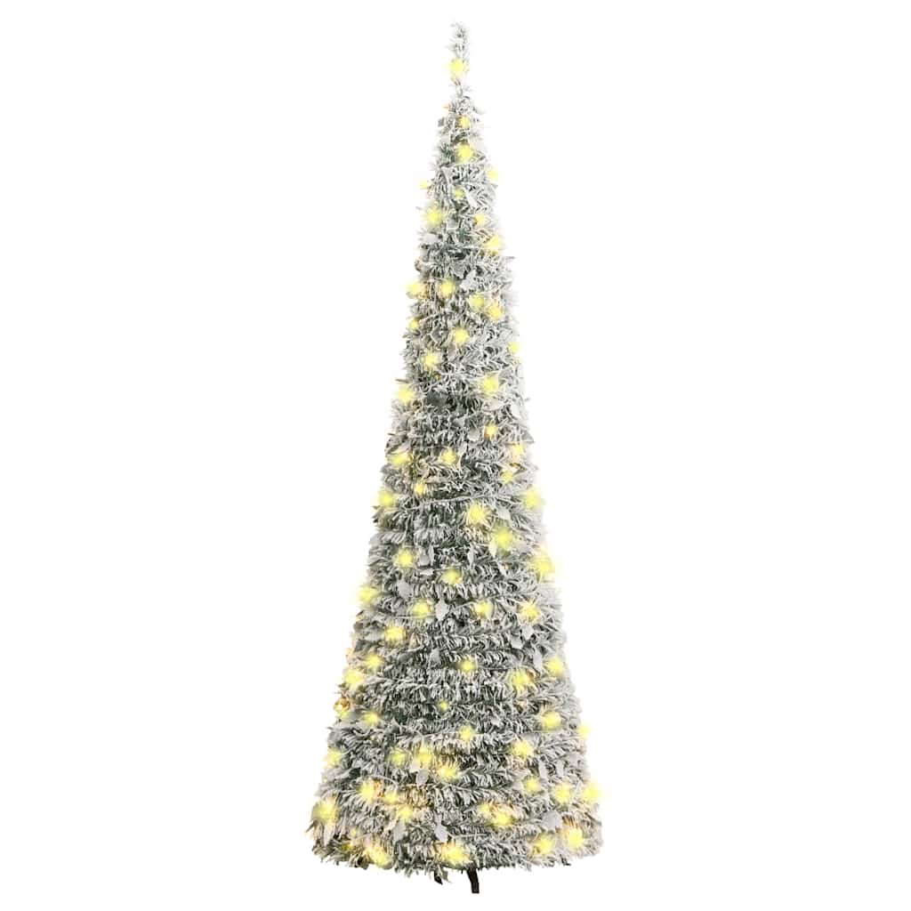 vidaXL Pop-Up-Weihnachtsbaum Künstlich Beschneit 150 LEDs 180 cm