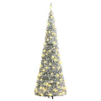 vidaXL Pop-Up-Weihnachtsbaum Künstlich Beschneit 200 LEDs 210 cm