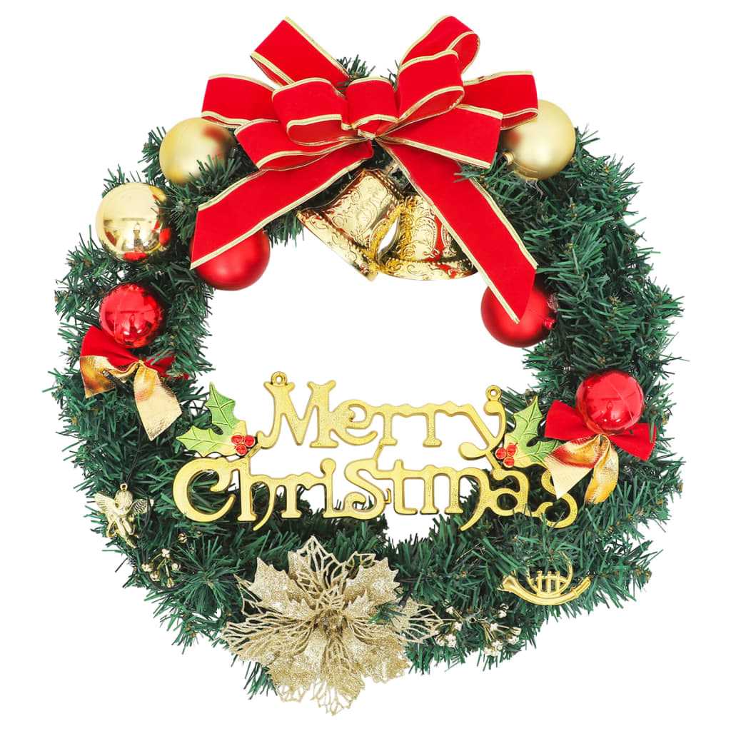vidaXL Weihnachtskranz mit 20 LEDs Grün 45 cm