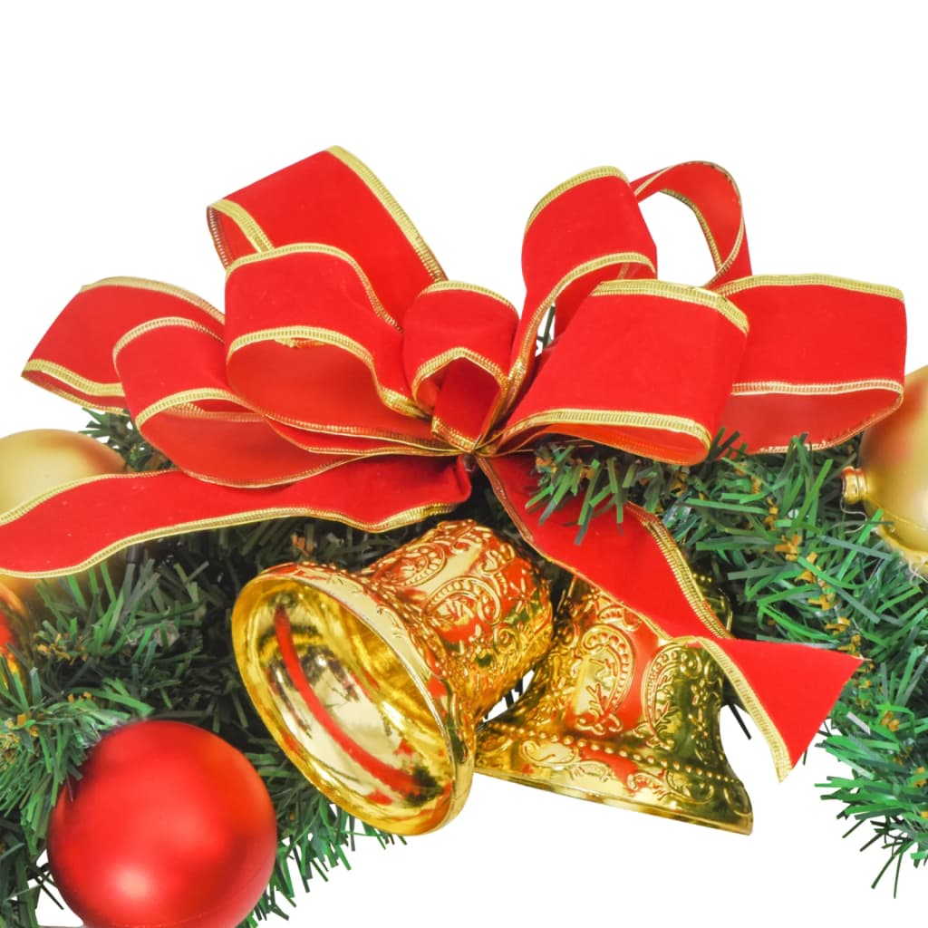 vidaXL Weihnachtskranz mit 20 LEDs Grün 45 cm