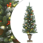 vidaXL Künstliche Weihnachtsbäume 2 Stk. 100 LEDs Grün und Weiß 120 cm
