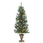 vidaXL Künstliche Weihnachtsbäume 2 Stk. 100 LEDs Grün und Weiß 120 cm