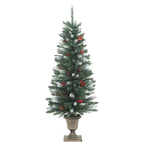 vidaXL Künstliche Weihnachtsbäume 2 Stk. 100 LEDs Grün und Weiß 120 cm