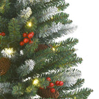 vidaXL Künstliche Weihnachtsbäume 2 Stk. 100 LEDs Grün und Weiß 120 cm