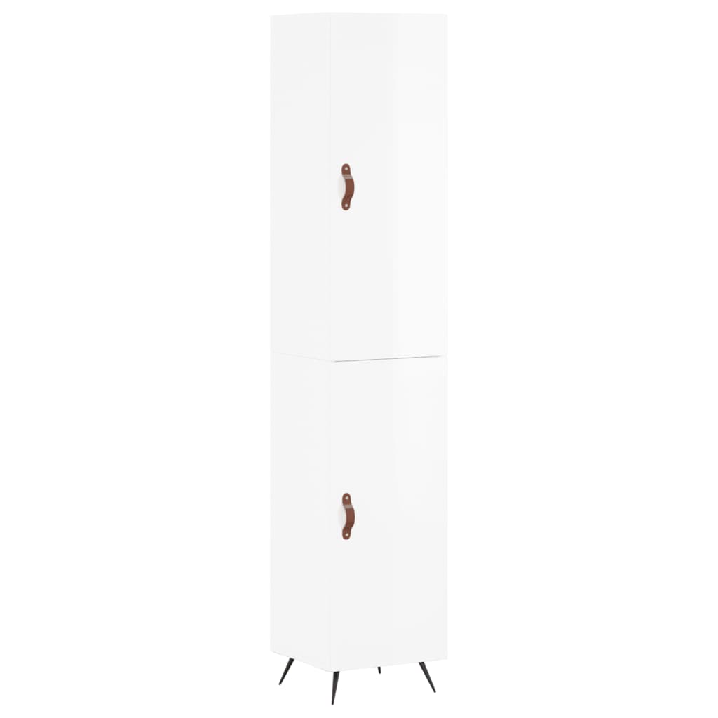 vidaXL Highboard Hochglanz-Weiß 34,5x34x180 cm Holzwerkstoff