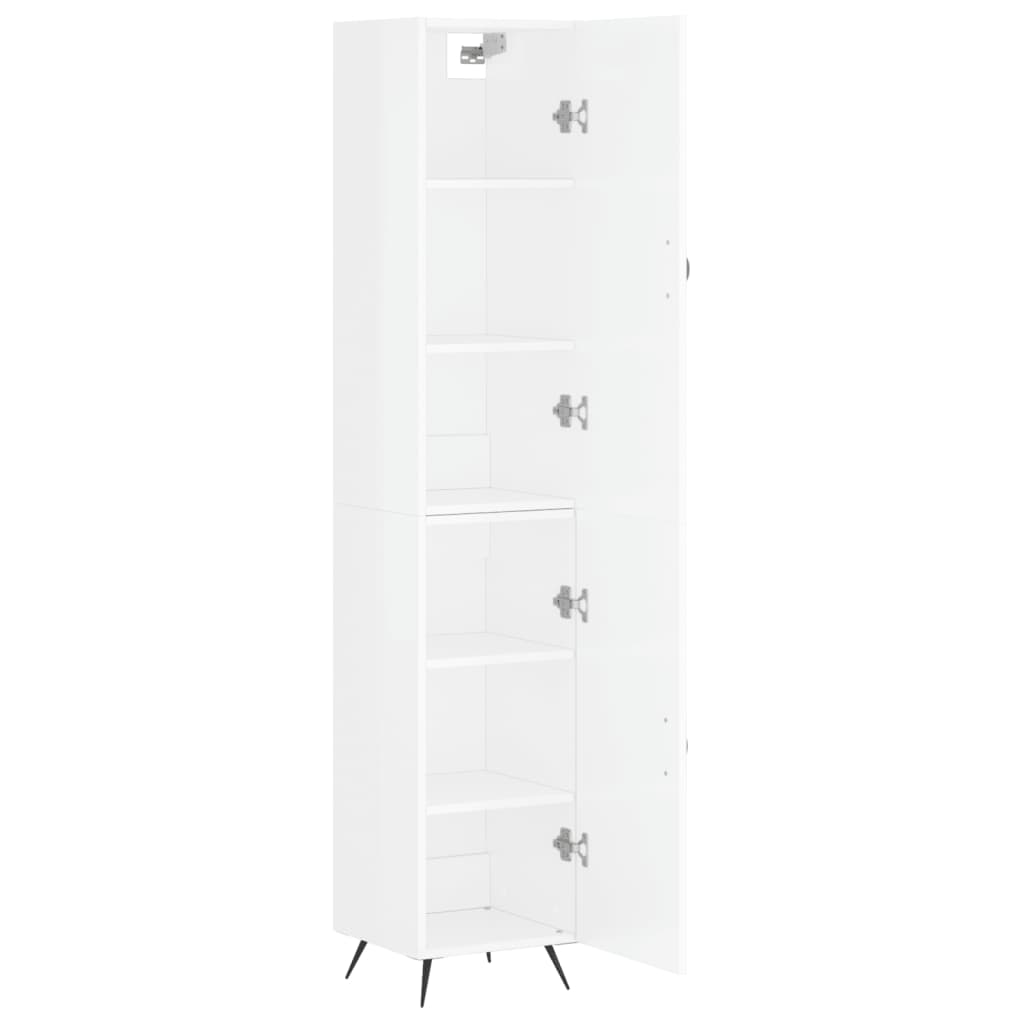 vidaXL Highboard Hochglanz-Weiß 34,5x34x180 cm Holzwerkstoff