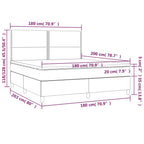 vidaXL Boxspringbett mit Matratze Dunkelgrau 180x200 cm Stoff