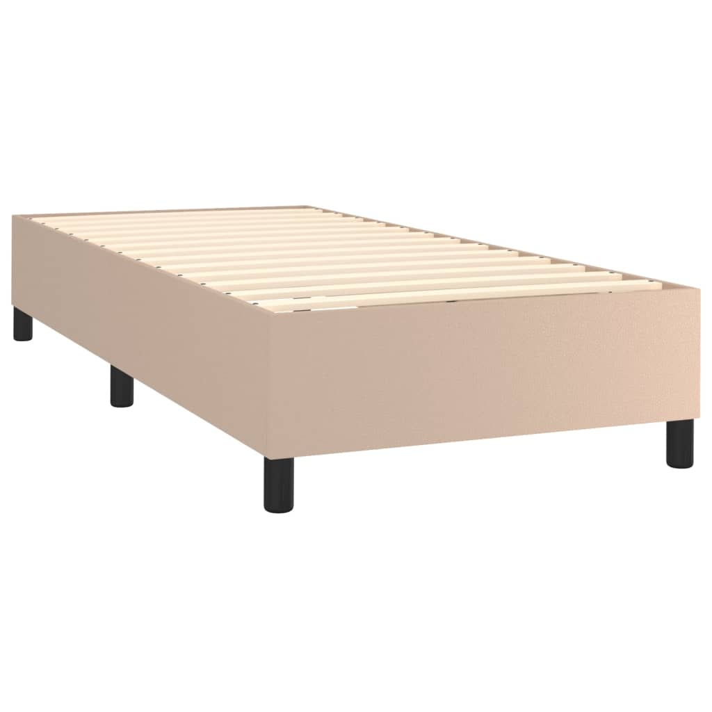vidaXL Boxspringbett Matratze Cappuccino-Braun 100x200cm Kunstleder