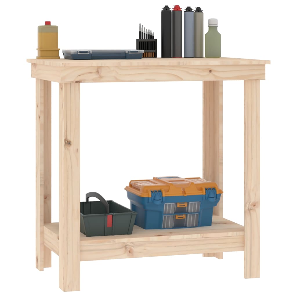 vidaXL Werkbank 80x50x80 cm Massivholz Kiefer