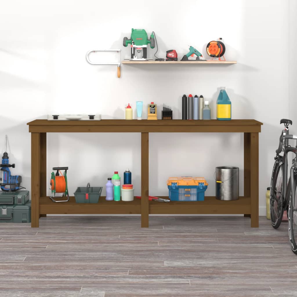 vidaXL Werkbank Honigbraun 180x50x80 cm Massivholz Kiefer