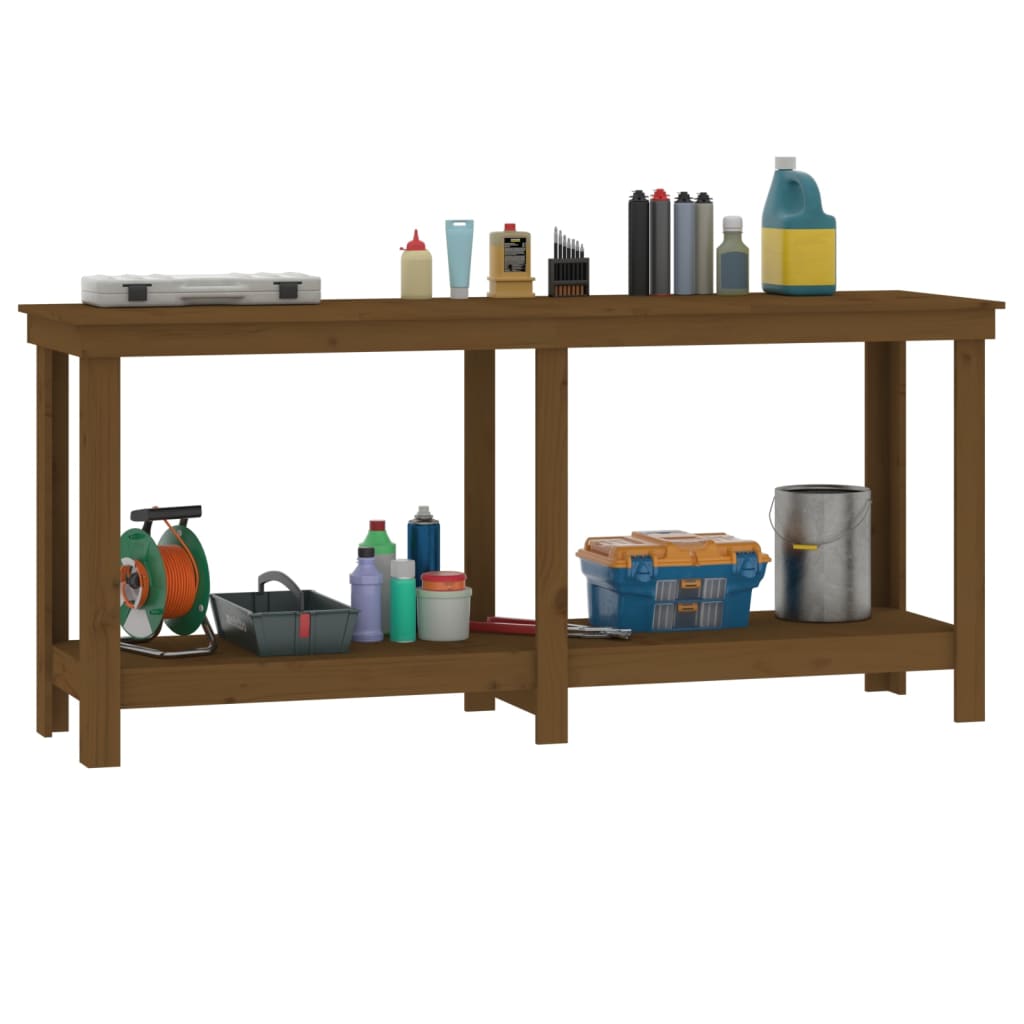 vidaXL Werkbank Honigbraun 180x50x80 cm Massivholz Kiefer