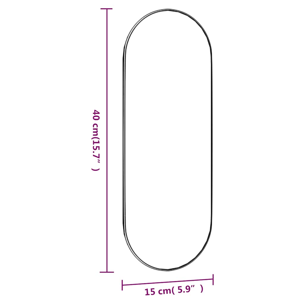 vidaXL Wandspiegel 15x40 cm Glas Oval