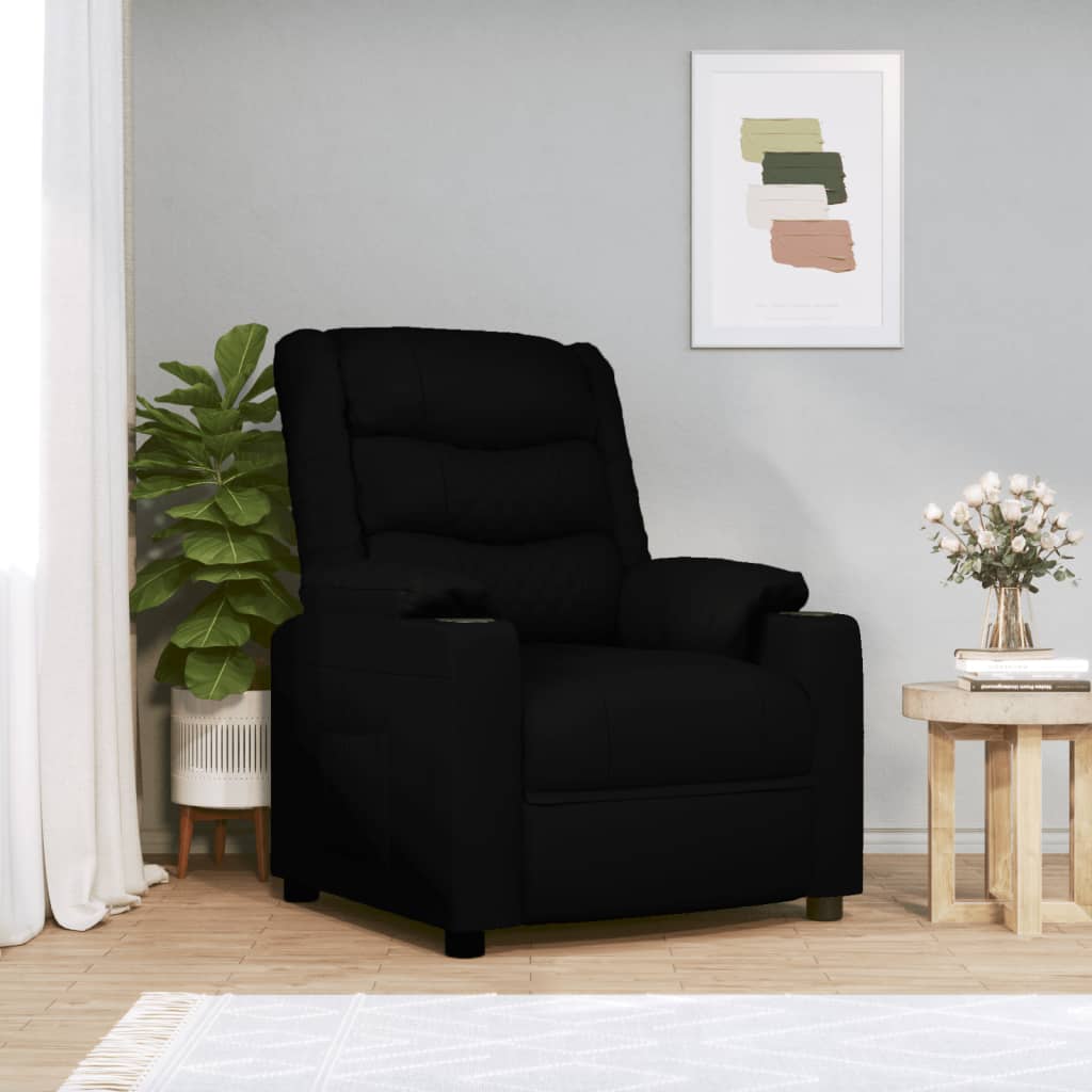 vidaXL Relaxsessel Elektrisch Schwarz Kunstleder
