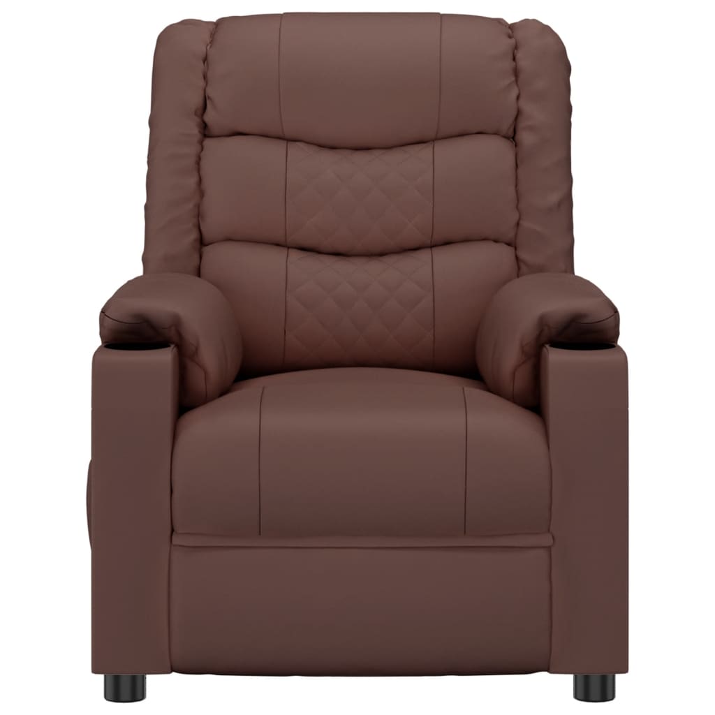 vidaXL Elektrischer Relaxsessel Braun Kunstleder