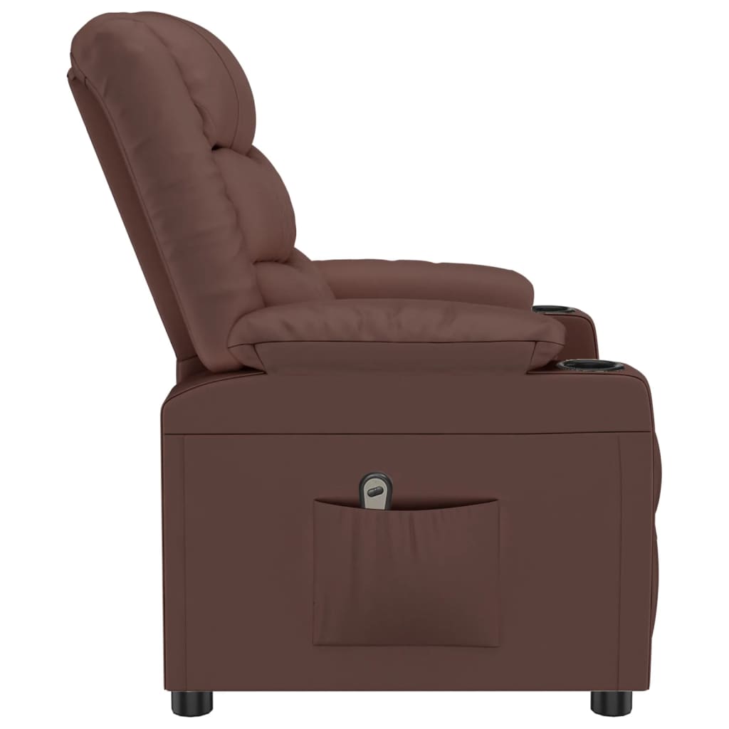 vidaXL Elektrischer Relaxsessel Braun Kunstleder