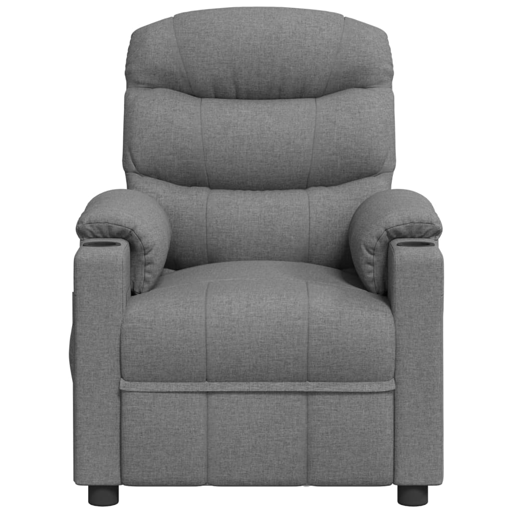 vidaXL Massagesessel Elektrisch Hellgrau Stoff