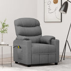 vidaXL Massagesessel Elektrisch Hellgrau Stoff
