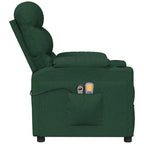 vidaXL Elektrischer Massagesessel Dunkelgrün Stoff