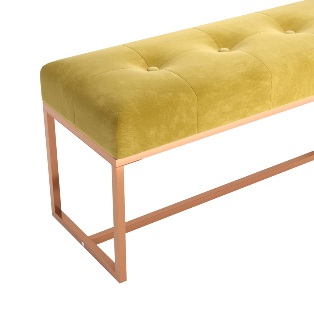 vidaXL Sitzbank Senfgelb 110x36x45 cm Samt