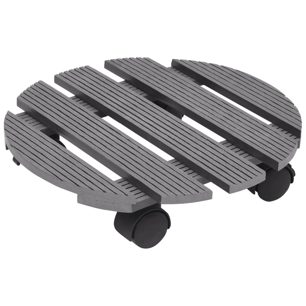 vidaXL Pflanzenroller 4 Stk. Grau Ø30x7,5 cm WPC