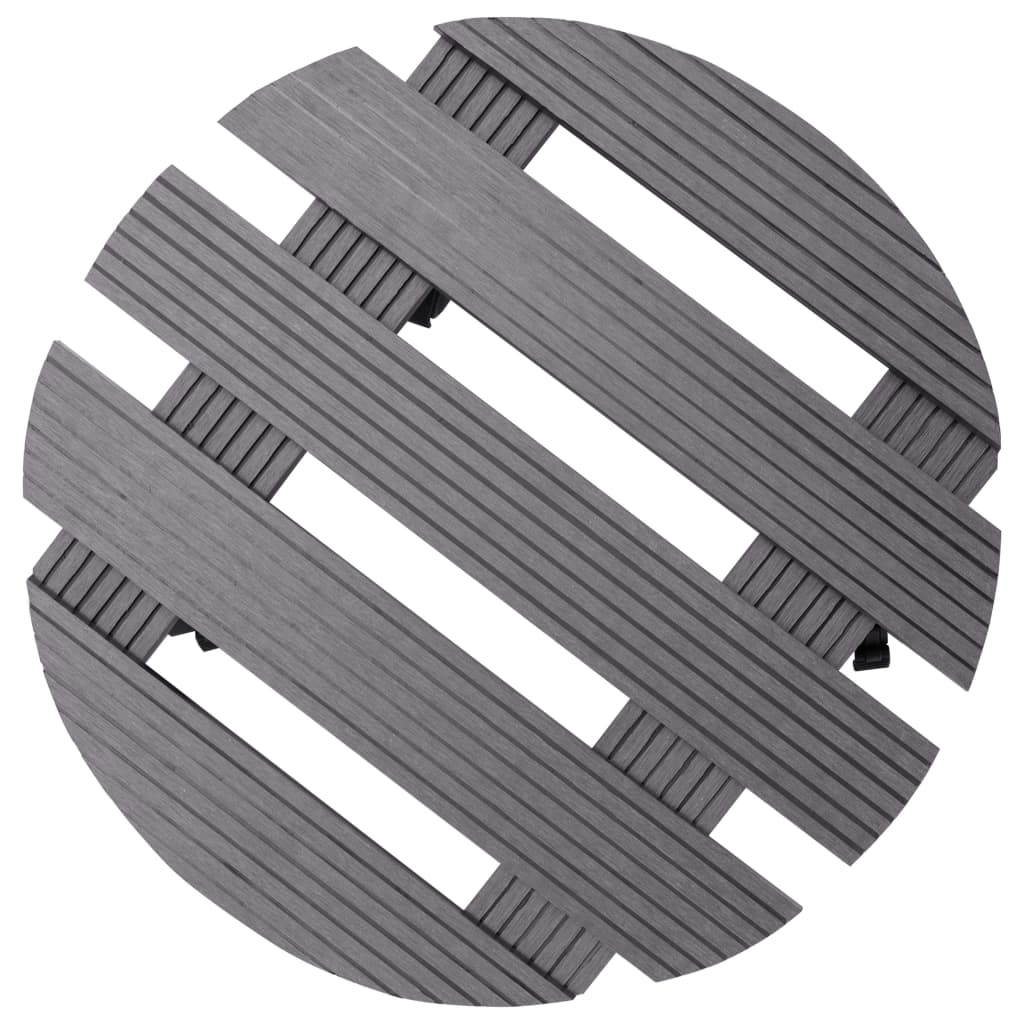 vidaXL Pflanzenroller 4 Stk. Grau Ø30x7,5 cm WPC