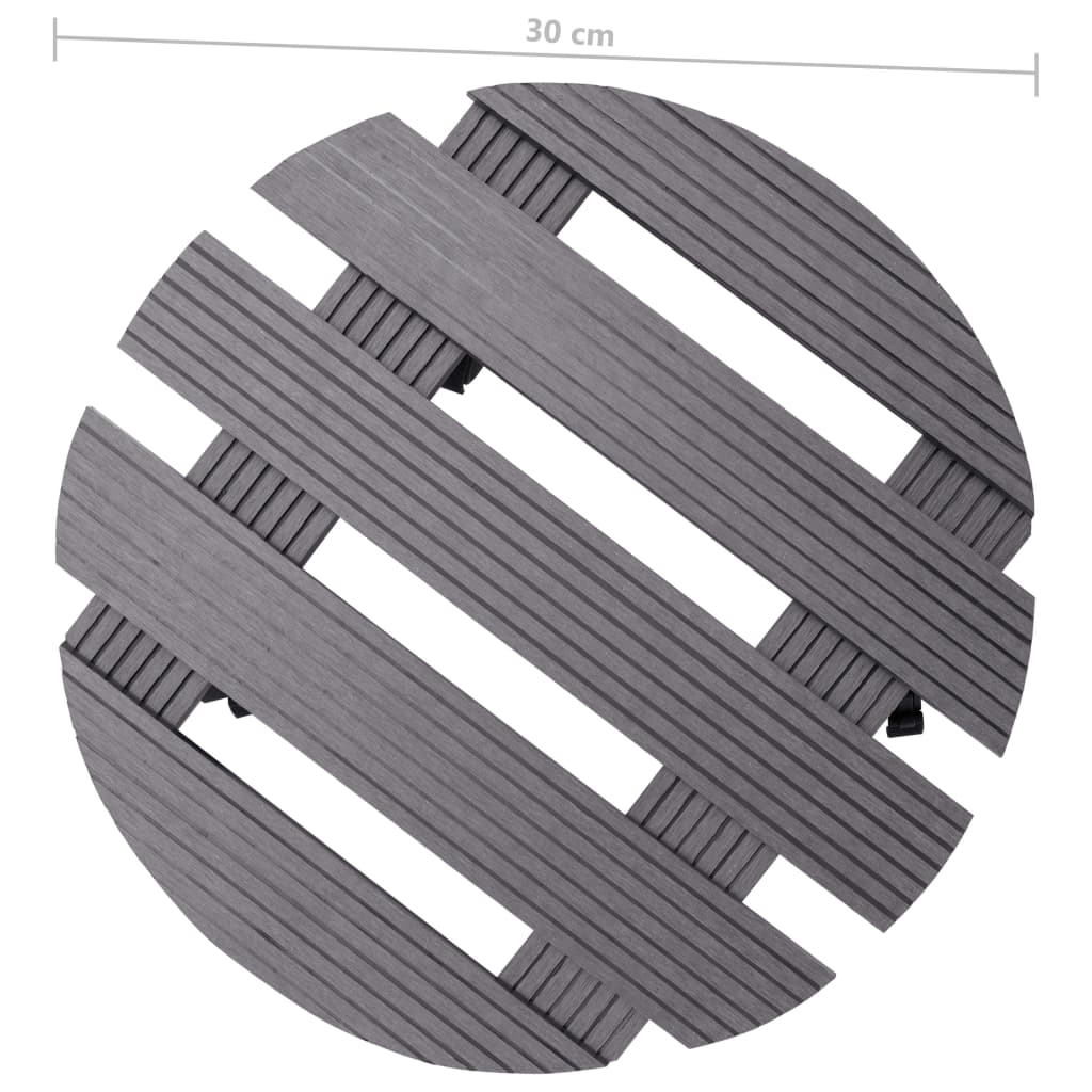 vidaXL Pflanzenroller 4 Stk. Grau Ø30x7,5 cm WPC