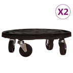 vidaXL Pflanzenroller 2 Stk. 40 cm Durchmesser Schwarz 275 kg