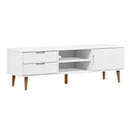 vidaXL TV-Schrank MOLDE Weiß 158x40x49 cm Massivholz Kiefer