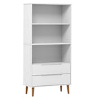 vidaXL Bücherregal MOLDE Weiß 85x35x170,5 cm Massivholz Kiefer