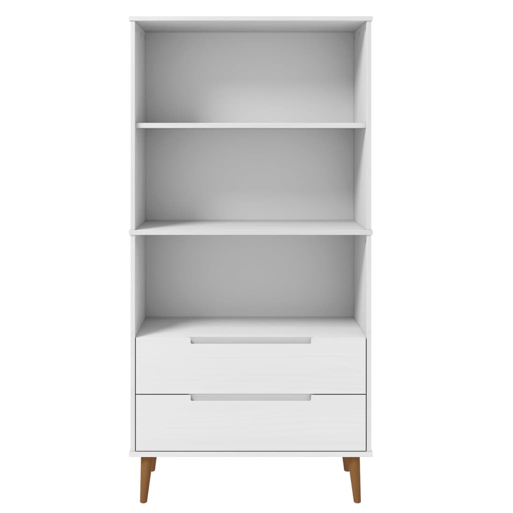 vidaXL Bücherregal MOLDE Weiß 85x35x170,5 cm Massivholz Kiefer
