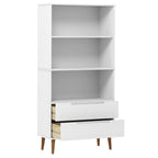 vidaXL Bücherregal MOLDE Weiß 85x35x170,5 cm Massivholz Kiefer