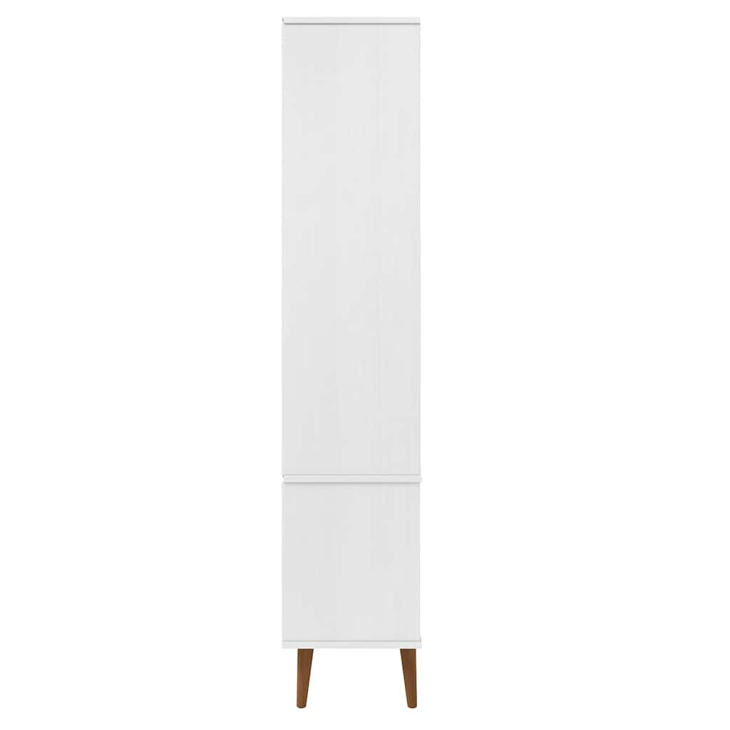 vidaXL Vitrinenschrank MOLDE Weiß 90x35x175 cm Massivholz Kiefer