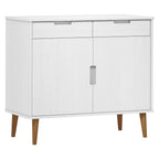 vidaXL Sideboard MOLDE Weiß 90x40x80 cm Massivholz Kiefer