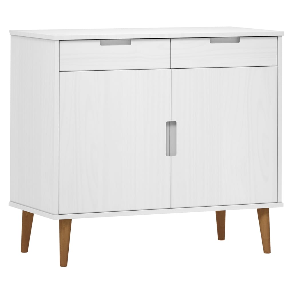 vidaXL Sideboard MOLDE Weiß 90x40x80 cm Massivholz Kiefer