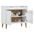vidaXL Sideboard MOLDE Weiß 90x40x80 cm Massivholz Kiefer