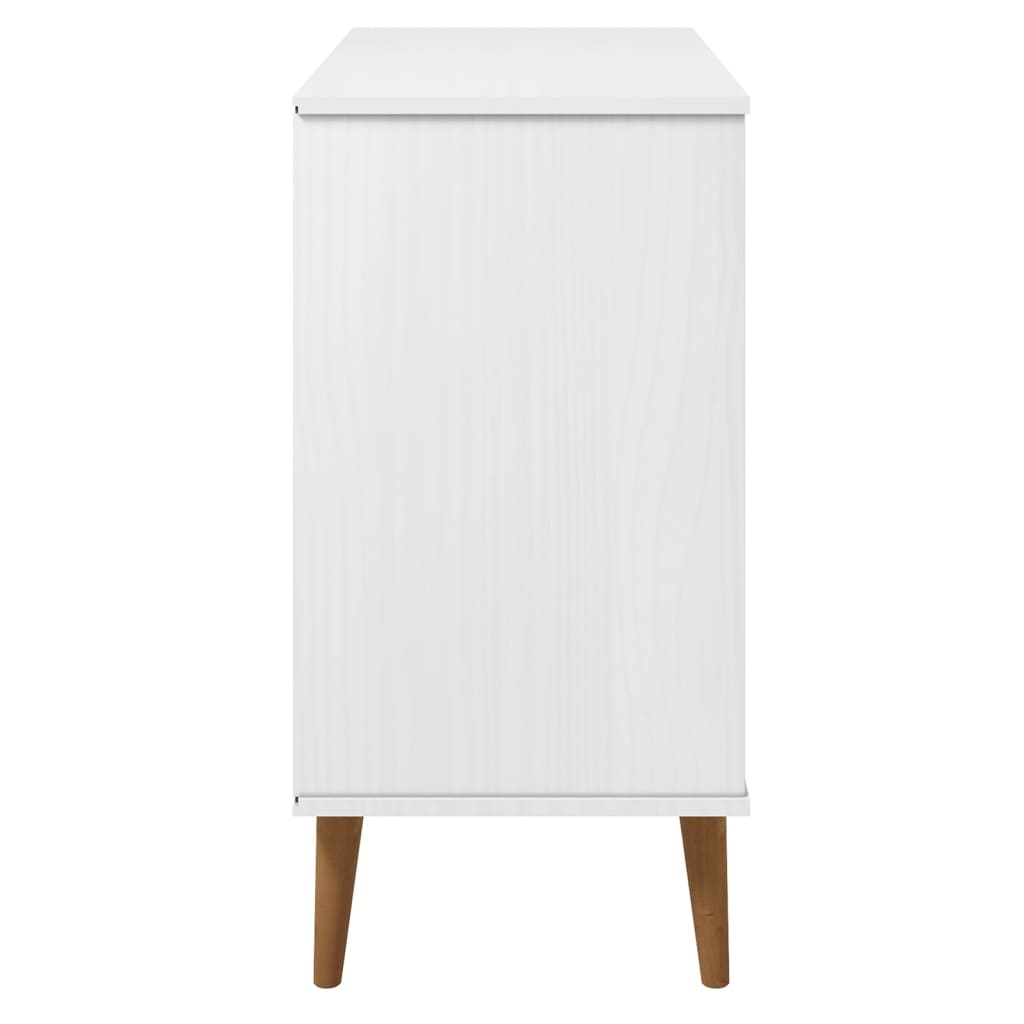 vidaXL Sideboard MOLDE Weiß 90x40x80 cm Massivholz Kiefer
