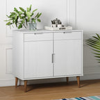 vidaXL Sideboard MOLDE Weiß 90x40x80 cm Massivholz Kiefer