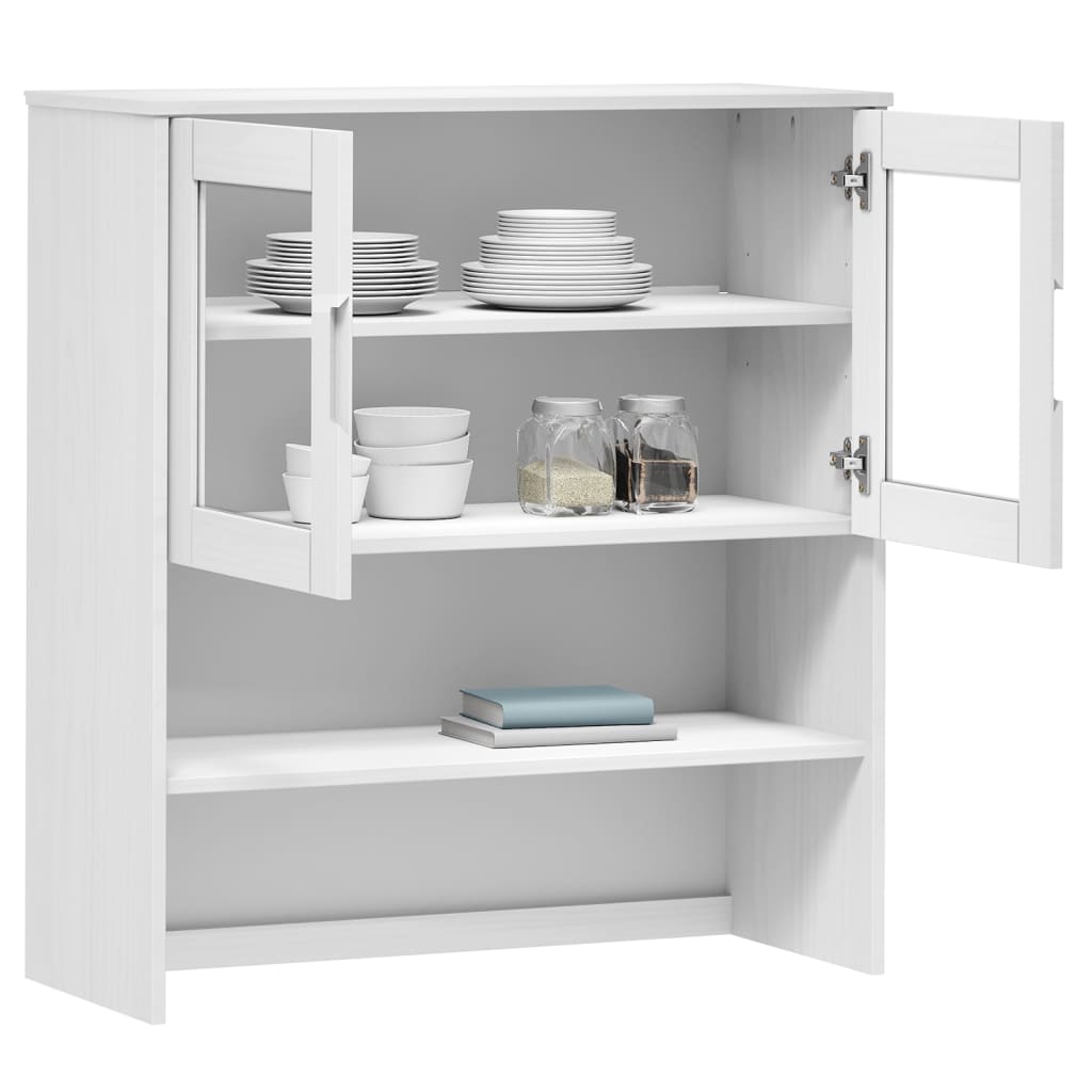vidaXL Highboard-Oberteil MOLDE Weiß 90x35x100 cm Massivholz Kiefer