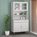 vidaXL Highboard-Oberteil MOLDE Weiß 90x35x100 cm Massivholz Kiefer