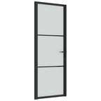 vidaXL Innentür 76x201,5 cm Schwarz Mattglas und Aluminium
