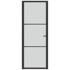 vidaXL Innentür 76x201,5 cm Schwarz Mattglas und Aluminium