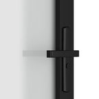 vidaXL Innentür 76x201,5 cm Schwarz Mattglas und Aluminium